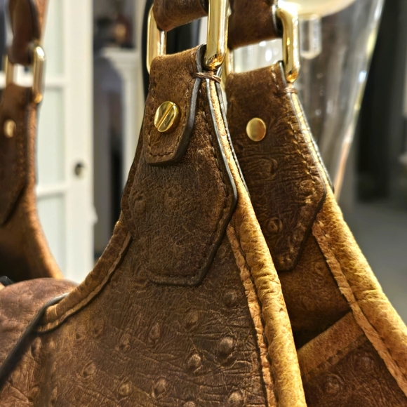 Michael Michael Kors distressed ostrich embossed leather satchel - Picture 11 of 13